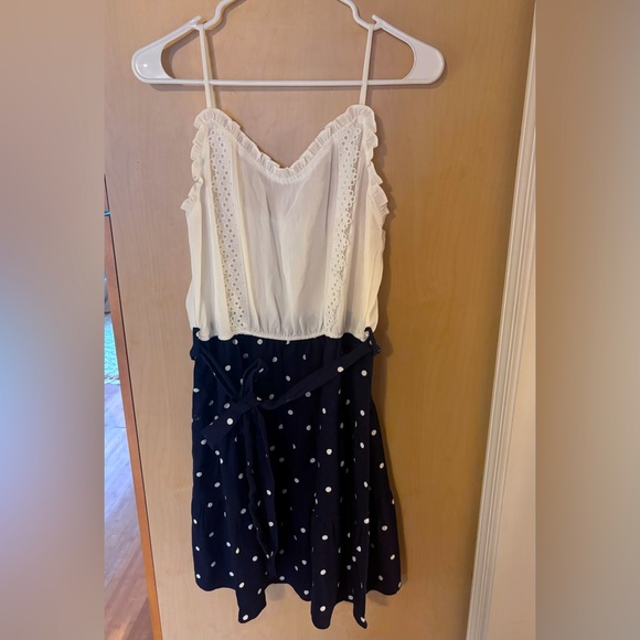 IMPRESSIONS Navy polka dot dress - Picture 4 of 6
